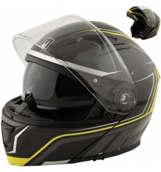 RAPTOR Grafica Casco Modulare MPH - Nero Titanio Giallo fluo