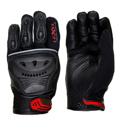 Guanto moto uomo CROSS in pelle colore Nero