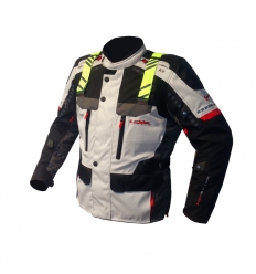 Giacca lunga moto uomo Man ARAGON HV. 1.5 Alta Visibilità a 3 strati colore Grigio Chiaro