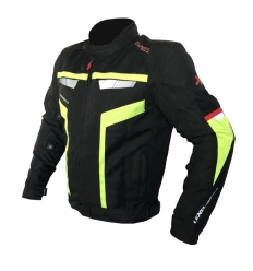 Giubbotto corto moto uomo Man R-EVOLUTION 1.5 H.V. a 3 strati - Nero Giallo Fluo